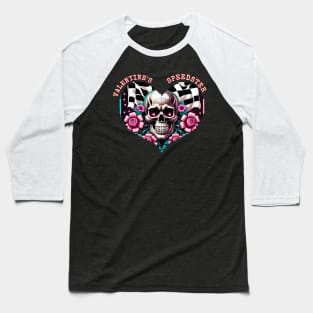 Valentines Speedster Valentines Day Love Heart Flower Skull Checkered Flag Racing Happy Valentines Day Baseball T-Shirt